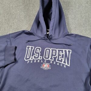U.S. Open Pebble Beach Hoodie Sweatshirt Mens Large Blue Golf Under Armour 2010